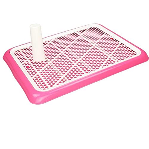 Hundetoilette Hundebedarf, tragbare Haustier-Welpen-Toilette, Töpfchen, Haustier-Tablett, Trainingstoilette, leicht zu reinigende Haustierbedarf Haustiermatte (Color : Pink, Size : 50X36 cm) von BUUNHI