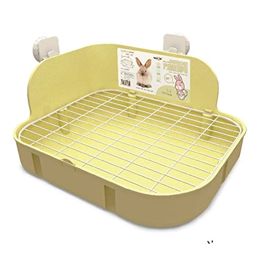 Hundetoilette Kleine Toilette, sauberer Käfig, quadratische Bettpfanne, Töpfchen, Hygiene, Bettwäsche, Eck-Katzentoilette Haustiermatte (Color : Light Yellow) von BUUNHI