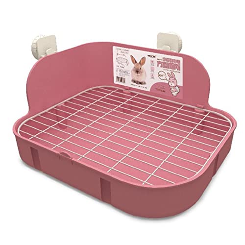 Hundetoilette Kleine Toilette, sauberer Käfig, quadratische Bettpfanne, Töpfchen, Hygiene, Bettwäsche, Eck-Katzentoilette Haustiermatte (Color : Pink) von BUUNHI