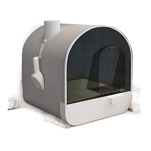 Hundetoilette Vollständig geschlossene Katzentoilette, übergroßes Deodorant-Katzentoilette, selbstreinigendes Trainingsset, groß Haustiermatte (Color : Gray) von BUUNHI