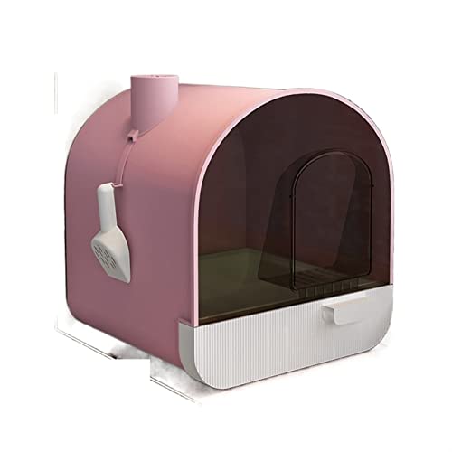 Hundetoilette Vollständig geschlossene Katzentoilette, übergroßes Deodorant-Katzentoilette, selbstreinigendes Trainingsset, groß Haustiermatte (Color : Pink) von BUUNHI
