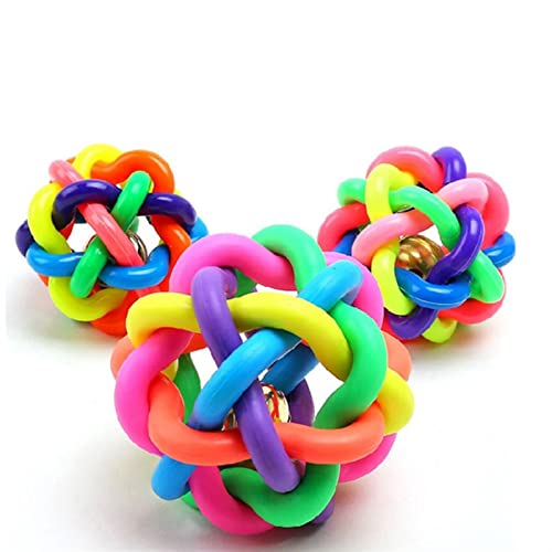 Kauspielzeug für Hunde 1 Stück Durchmesser 6 cm quietschendes Haustier-Hundeballspielzeug für kleine Hunde Gummi-Kauspielzeug für Welpen Haustierspielzeug ( Color : Bell Ball , Size : 1 pcs random col von BUUNHI