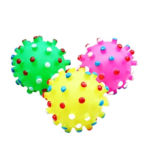 Kauspielzeug für Hunde 1 Stück Durchmesser 6 cm quietschendes Haustier-Hundeballspielzeug für kleine Hunde Gummi-Kauspielzeug für Welpen Haustierspielzeug ( Color : Sea Urchin , Size : 1 pcs random co von BUUNHI