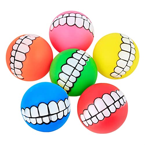 Kauspielzeug für Hunde 1 Stück Durchmesser 6 cm quietschendes Haustier-Hundeballspielzeug für kleine Hunde Gummi-Kauspielzeug für Welpen Haustierspielzeug ( Color : Tooth Ball , Size : 1 pcs random co von BUUNHI