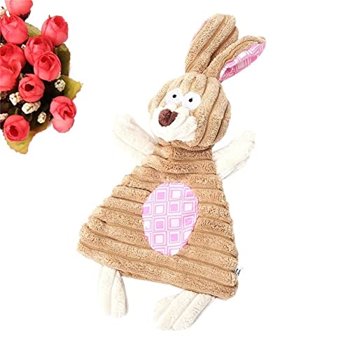 Kauspielzeug für Hunde Plüsch-Ring-Papier-Haustier-Hundequietschenspielzeug für kleine Hunde, die Zähne putzen, Welpenspielzeug Haustierspielzeug (Color : Brown Rabbit) von BUUNHI