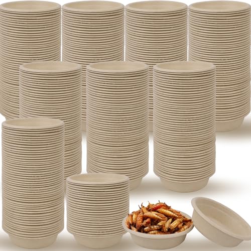 BUWUSMU 400 Stück 28 ml Papier-Futterbecher, Futter- und Wasserbecher für kleine Gecko, Futterspender, Gecko, Futternapf, Reptilien, Futternapf, Zubehör für Gecko, Eidechsen, Spinnen, Reptilien, von BUWUSMU