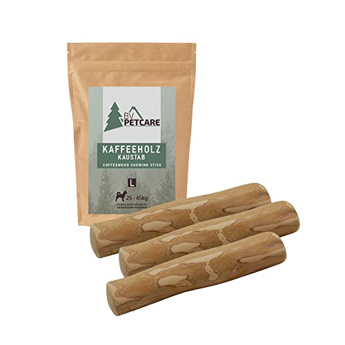 BV Petcare | Kaffeeholz Kaustab, Kau Knochen aus Kaffeeholz, natürliches Hundespielzeug für Hunde - 3er Set M von BV Petcare