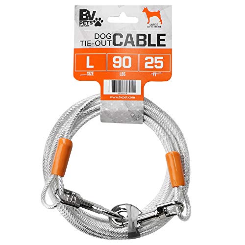 BV Reflektierendes Leinenkabel für große Hunde bis zu 40,8 kg, 7,6 m von BV