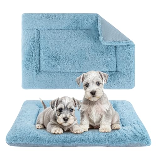 BVAGSS Hundebett Kleine Hunde Reversible, kühl und warm Matten Hundekissen, Waschbar Hundematte für klein mittel große Hunde XH080 (45x33cm,Blau) von BVAGSS