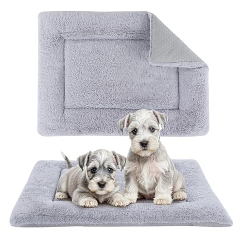 BVAGSS Hundebett Kleine Hunde Reversible, kühl und warm Matten Hundekissen, Waschbar Hundematte für klein mittel große Hunde XH080 (76x50cm,Grau) von BVAGSS