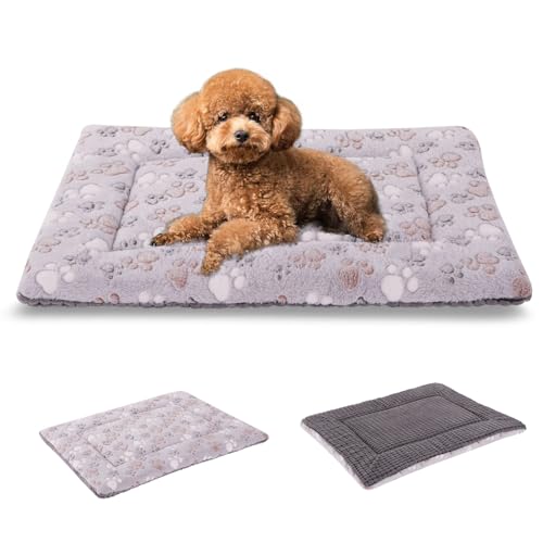 BVAGSS Orthopädisches Hundebett, Waschbar Hundekissen flauschig Hundematte, Umkehrbar Weiche und Warme Hundematte für klein mittel große Hunde XH079 (60x45x4cm,Grey Paw) von BVAGSS