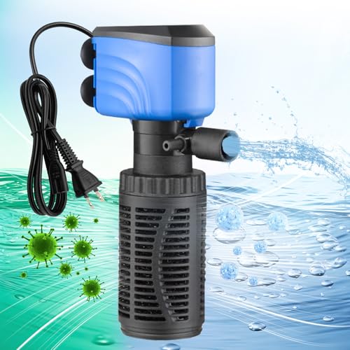 BVOPLME Aquariumfilter, 210 GPH Aquariumfilter, Schildkröten-Tankfilter für kleine oder große Aquarien, geeignet für Salzwasser und Süßwasser von BVOPLME