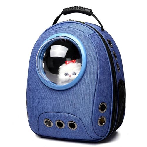 BWCKMTSC BWCKMTSC Erweiterbarer Katzen-Rucksack-Träger, belüfteter Raumkapsel-Haustier-Rucksack, transparenter Blasen-Haustier-Rucksack-Träger für kleine mittelgroße Katzen, Welpen, Hunde, tragbarer von BWCKMTSC