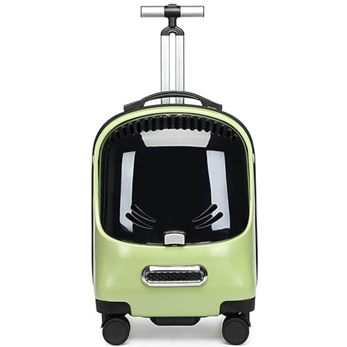 BWCKMTSC BWCKMTSC Haustier-Trolley-Rucksack, rollender Träger auf Rädern, transparenter und belüfteter Gepäckkoffer, Haustier-Bubble-Kinderwagen-Reiseträger für kleine und mittelgroße Hunde/Katzen, von BWCKMTSC