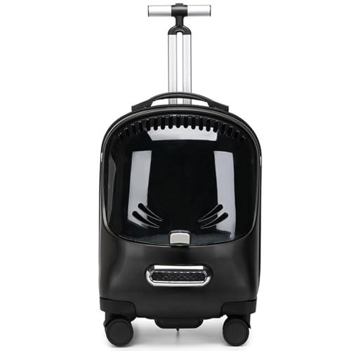 BWCKMTSC BWCKMTSC Haustier-Trolley-Rucksack, rollender Träger auf Rädern, transparenter und belüfteter Gepäckkoffer, Haustier-Bubble-Kinderwagen-Reiseträger für kleine und mittelgroße Hunde/Katzen, von BWCKMTSC