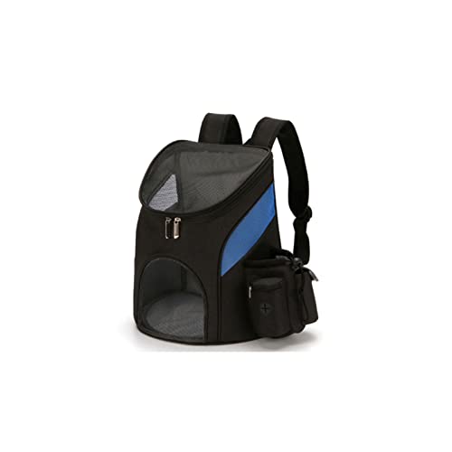 BWCKMTSC BWCKMTSC Katzen-Rucksack, Outdoor-Haustier-Reise-Doppelrucksack, faltbar, für Katzen und Hunde, Haustier-Box, Reisen, modische Haustier-Tragetasche vorne (Farbe: Schwarz, Größe: S) von BWCKMTSC