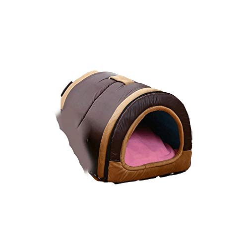 BWCKMTSC Haustierbetten, Hundehütte, Nest mit Matte, faltbar, für Zuhause, Haustier-Hundebett, Katze, Welpe, Hundehütte für kleine mittelgroße Hunde, Tiere, Chihuahua-Betten, Mattenkissen (schwarz, von BWCKMTSC