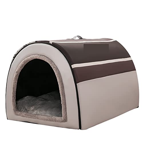 BWCKMTSC Haustierbetten, Winter-Haustier-Katzenbett, faltbar, Hundehütte, Hundevilla, Schlafhütte, abnehmbares Nest, warme, geschlossene Höhle, Sofa, Haustierbedarf (1, L) von BWCKMTSC