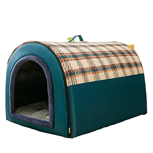 BWCKMTSC Haustierbetten, Winter-Haustier-Katzenbett, faltbar, Hundehütte, Hundevilla, Schlafhütte, abnehmbares Nest, warme, geschlossene Höhle, Sofa, Haustierbedarf (2, L) von BWCKMTSC