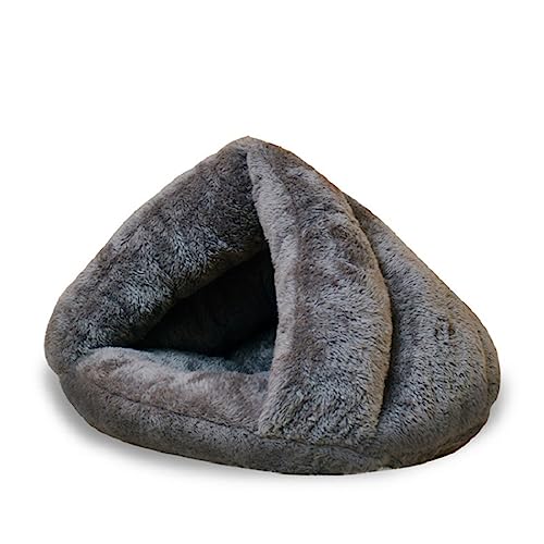 BWCKMTSC Haustierbetten Haustierbett für Katzen Hunde Weiches Nestbett Höhlenhaus Schlafsack Matte Polsterzelt (Grau, L) von BWCKMTSC