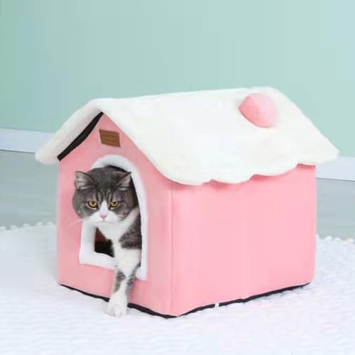 BWCKMTSC Herbst Und Winter Kleine Katzenhütte Katzenhaus Haustier Katze Haustierbett Weiches, Bequemes Warmes Katzenbett Haustierunterlage,C,L von BWCKMTSC