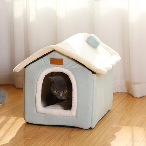 BWCKMTSC Herbst Und Winter Kleine Katzenhütte Katzenhaus Haustier Katze Haustierbett Weiches, Bequemes Warmes Katzenbett Haustierunterlage,F,L von BWCKMTSC