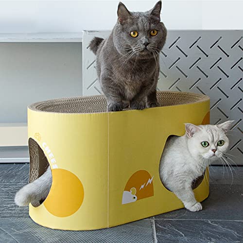 BWCKMTSC Katzenkratz-Lounge, Katzenkratzhaus aus Wellpappe mit Loch, großes Kratzliege-Schlafsofa, Katzenkratzkissen für Hauskatzen als Möbelschutz, Katzentrainingsspielzeug,B von BWCKMTSC