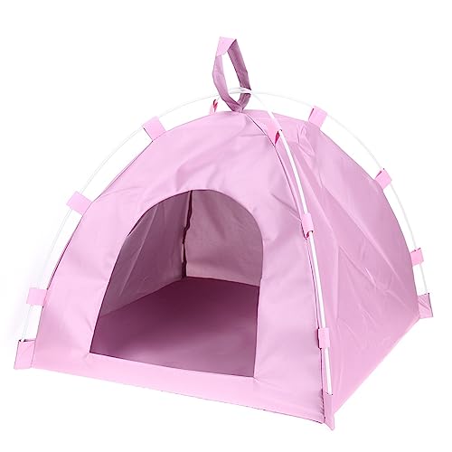 BWCKMTSC SUICRA Haustierbetten, Hundekäfig, Hundehütte, Hundekatzenzelt, weiches, bequemes Klappbett, tragbar, niedliches Tier (Farbe: Rosa) von BWCKMTSC