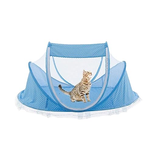 BWCKMTSC SUICRA Haustierbetten, Sommer-Katzenstreu, kleines Hundezelt, Sommer-Zwingermatte, Haustier-Kreißsaal, Haustier-Zelt, Zucht-Katzenzimmer (Farbe: Blau) von BWCKMTSC