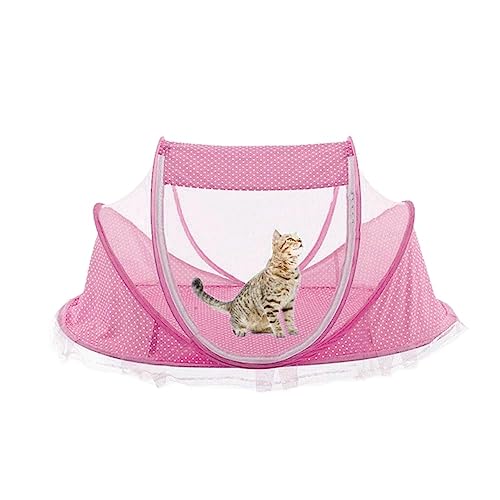 BWCKMTSC SUICRA Haustierbetten, Sommer-Katzenstreu, kleines Hundezelt, Sommer-Zwingermatte, Haustier-Kreißsaal, Haustierzelt, Zucht-Katzenzimmer (Farbe: Rosa) von BWCKMTSC