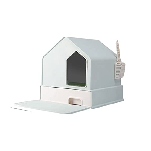 BWCKMTSC SUICRA Katzentoilette Katzentoilette Katzentoilette Komplett geschlossene Katzentoilette Schubladentyp Hausform Katzentoilette Spritzschutz Kätzchen Bettpfanne Haustier Sandbecken Zubehör von BWCKMTSC