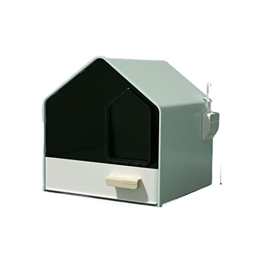 BWCKMTSC SUICRA Katzentoilette Katzentoilette Katzentoilette Komplett geschlossene Katzentoilette Schubladentyp Hausform Katzentoilette Spritzschutz Kätzchen Bettpfanne Haustier Sandbecken Zubehör von BWCKMTSC