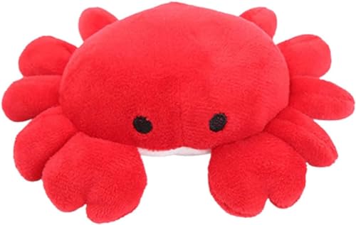 BWESOO Red Crab Pet Toy Super Soft Wear 5 Colors Ocean Animal Type Puppy Chew Plush Toy for Home Dog Chew Toys von BWESOO