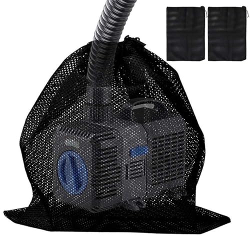 BWLEANSY Pumpenbeutel Schutzpumpentasche Langlebig Mesh Teichpumpe Filterbeutel Mit Kordelzug Und Schnalle Pumpe Filter Netzbeutel Für Teich Biologische Filter Schwimmbad (2 Stück 17,7 "X 17,7 ") von BWLEANSY