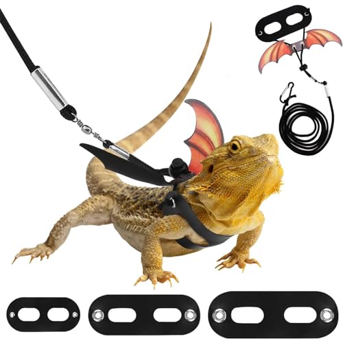 Bearded Dragon Lizard Leash Harness–Adjustable Tragbares Reptiliengeschirr-Set,Bequem, Reptilienzubehör Für Chamäleons,Geckos,Chamäleons,Leguane,Hamster,Fassme von BWLEANSY