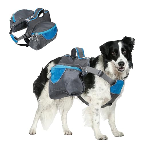 Hundegeschirr Vorne Beine Tragehilfe Hunde Gehhilfe Unterstützung Harness Pet Heben Ziehen Verstellbares,Für Klein,Mittel,Große Hunde Beine Rehabilitation Assist(Größe S,M,L,XL) (Blau, L) von BWLEANSY