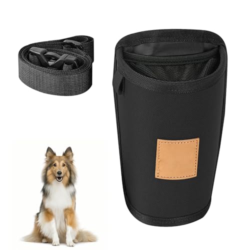 Leckerlibeutel für Hunde,Leckerlitasche für Hunde mit Magnetverschluss,Leckerli-Tasche für das Hundetraining,Agility-Trainingsgerät für Hunde mit Taillen-Schultergurt für Leckereien (Schwarz) von BWLEANSY