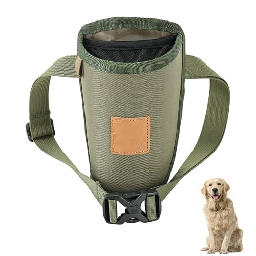 Leckerlibeutel für Hunde,Leckerlitasche für Hunde mit Magnetverschluss,Leckerli-Tasche für das Hundetraining,Agility-Trainingsgerät für Hunde mit Taillen-Schultergurt für Leckereien (Armeegrün) von BWLEANSY