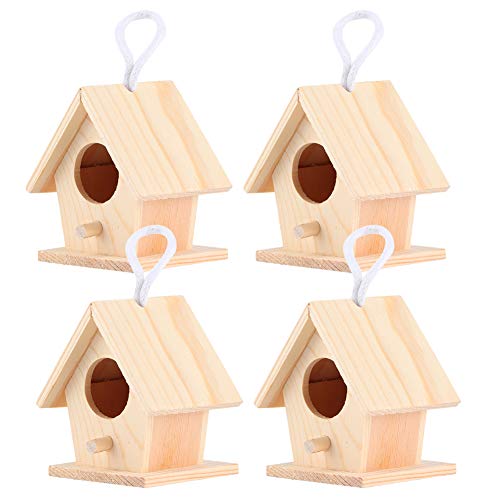 BWLZSP Vogelhaus, 4 Stück 2,8 x 3,0 x 2,4 Zoll Outdoor Holz Vogelhaus Hängen Vogel Ruhenester Box Garten für Dekoration Ornament von BWLZSP