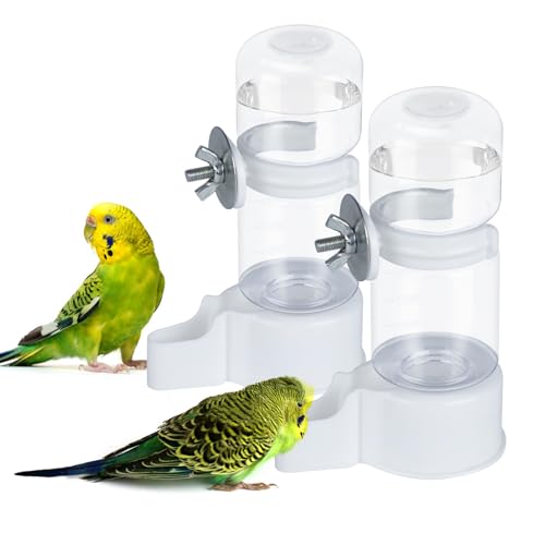 BWOGUE Automatischer Vogel-Wasserspender, 2 Stück, 120 ml, Sittich-Wasserspender für Käfig, kein Durcheinander, hängende Vogelwasserspender für Nymphensittiche, Wellensittiche, Sittiche, Sittiche, von BWOGUE