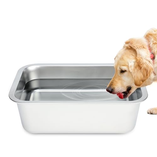 BWOGUE Extra großer Hundewassernapf für große Hunde, langlebiger Edelstahl-Hundenapf für Hunde, hohe Kapazität, Wasser- und Futternäpfe für große, große Hunde, 1 Packung von BWOGUE