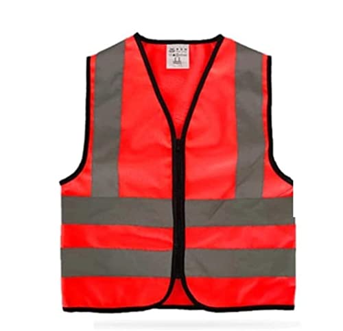 BWUHDKS Warnwesten, Reflektorjacke, Warnweste for den Verkehr, hohe Sichtbarkeit mit reflektierenden Streifen, geeignet for Bauarbeiten im Freien (rot, XL)(Red,L) von BWUHDKS