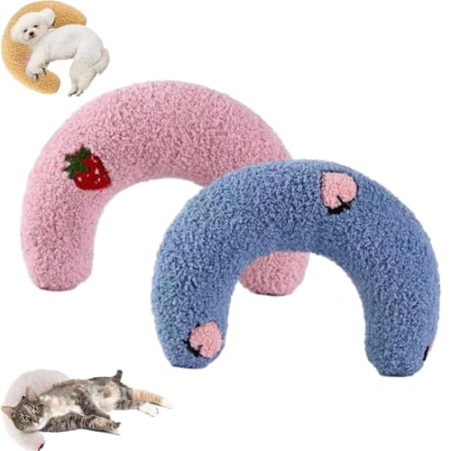 BXCZEDW Prosperousk Hundekissen, Beruhigungskissen für Katzen, beruhigendes Kissen für Hunde, Katzen und kleine Haustiere (2 Stück, Rosa + Blau) von BXCZEDW