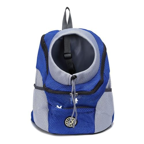 Hunderucksack, freihändiges Haustier-Reisetasche, Katzenrucksack, doppelte Schulter, tragbarer Haustier-Rucksack, Tragetasche für Hunde (Blau, L) von BXCZEDW