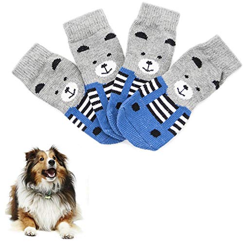 Anti-Rutsch Hundesocken, Hundesocken Hunde Pfotenschutz Haustierstiefel Hundeschuhe B, 3XL(C,2XL) von BYALORTEX