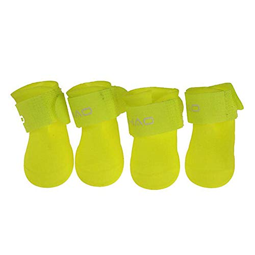 BYALORTEX Anti-Rutsch Hundesocken, Hundeschuhe Hundeschuhe Hundepfotenschutz rutschfeste Hundesocken Hundesocken Haustierstiefel rot,S(Yellow,Medium) von BYALORTEX