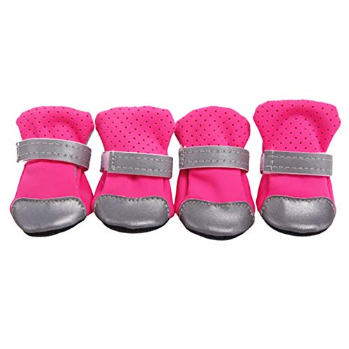 BYALORTEX Anti-Rutsch Hundesocken, Hundestiefeletten Hunderegenstiefel rutschfeste Hundesocken Hunde rot,#3(Pink,#2) von BYALORTEX