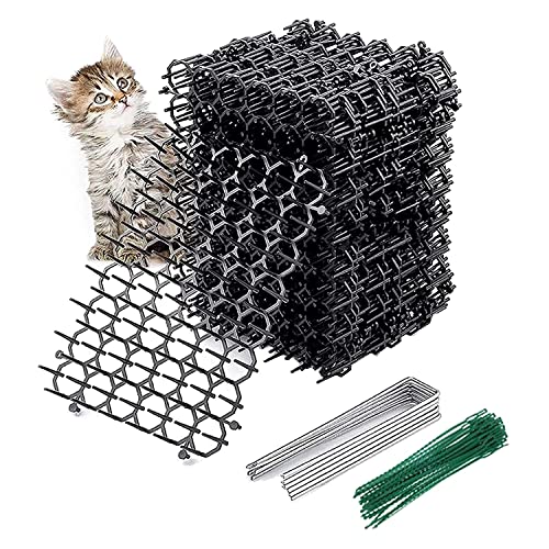 BYCUFF 12-Teilige Katzen-Matte mit Spikes, at Animal Spikes Repellent, Garden Prickle Strip Dig Stopper Cat Abschreckungs-Spikes von BYCUFF