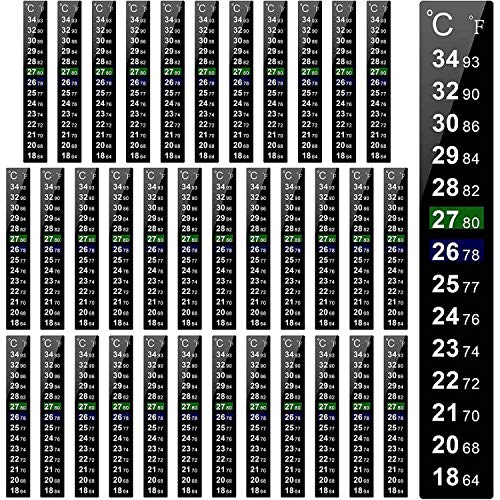 BYCUFF 36 Stück Digitale Temperatur Aufkleber Klebethermometer Streifen Fermenter Kristallstreifen Aquarium Thermometer von BYCUFF