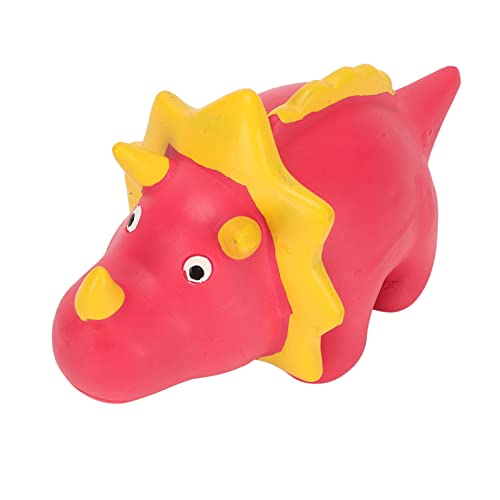 BYERZ Dinosaurier Cartoon Piper Hundespielzeug, Leckeres Spielzeug für Hunde aus Latex Lindert Angst Haustier (Rosa Triceratops) von BYERZ